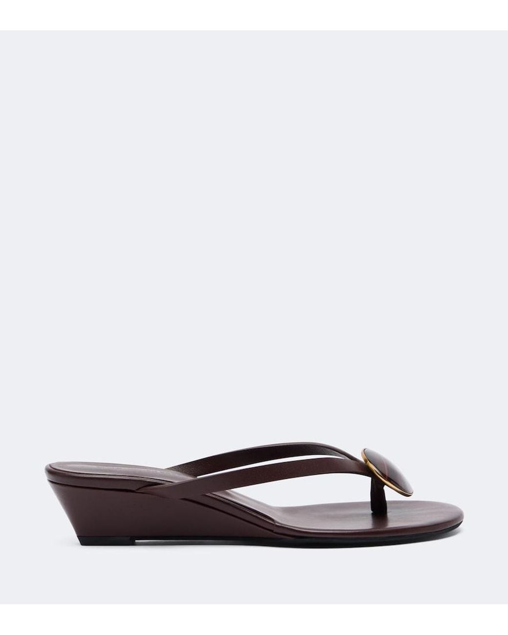 Christopher Esber Brown Aura Quartz Leather Wedge Thong Sandals