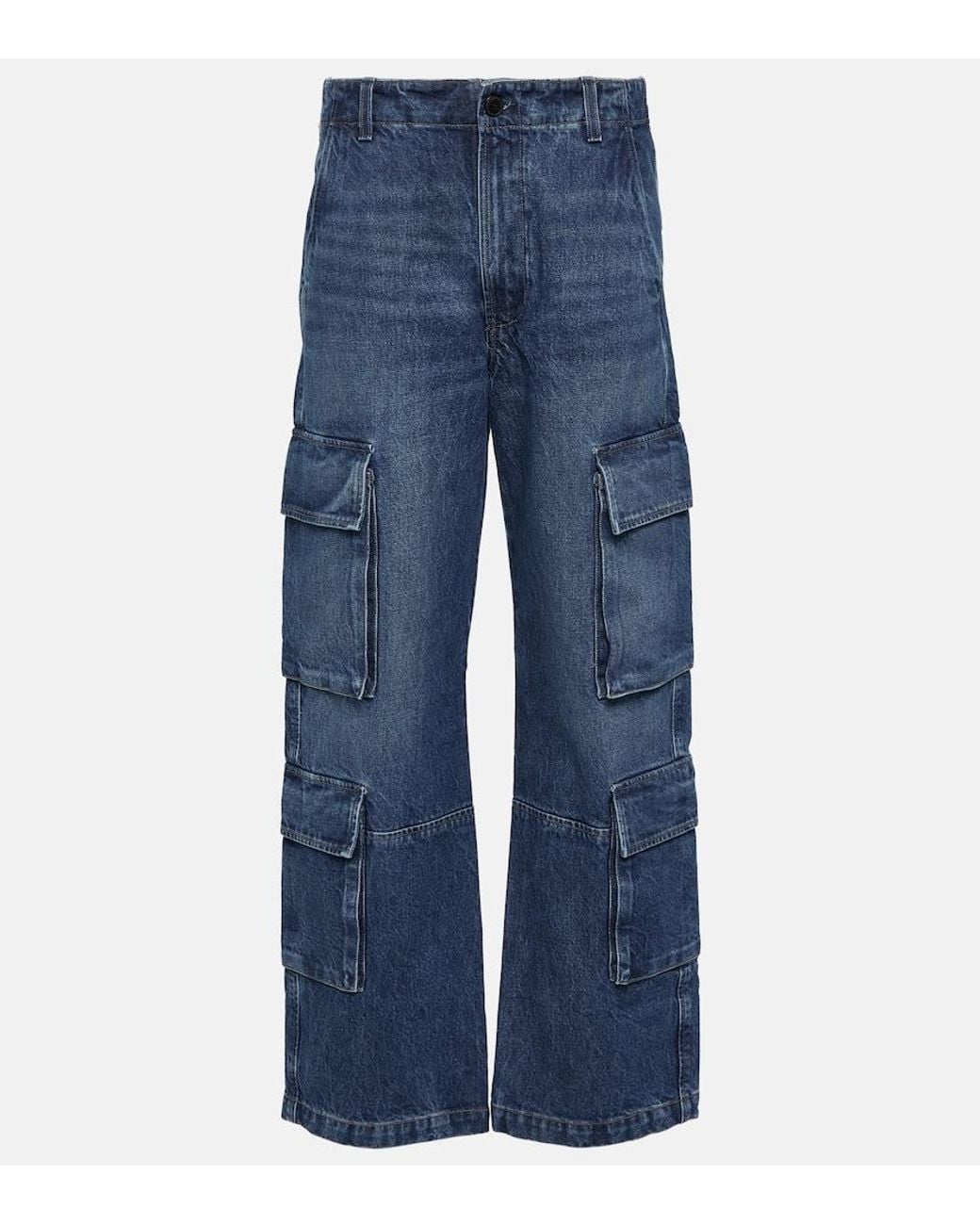 Citizens of Humanity Blue Delena Mid-Rise Wide-Leg Cargo Jeans