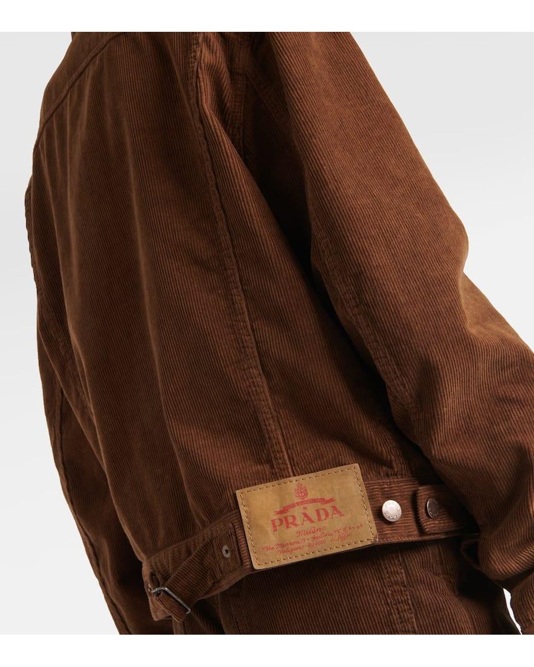 Prada Brown Caramel-coloured Shirt Jacket In Corduroy