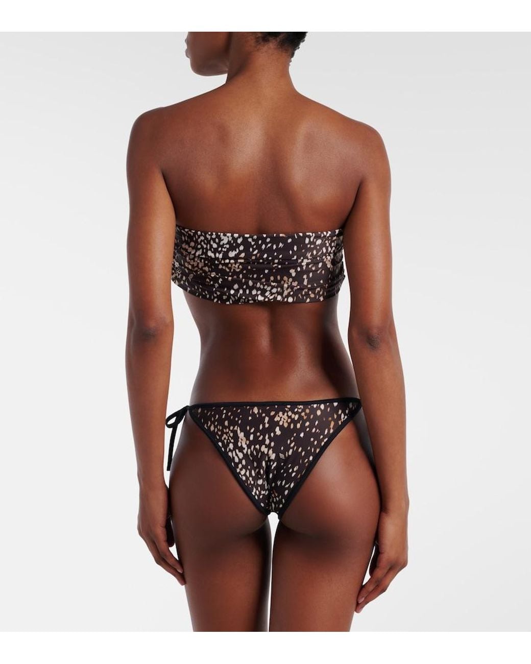 The Attico Black Leopard-Print Bikini