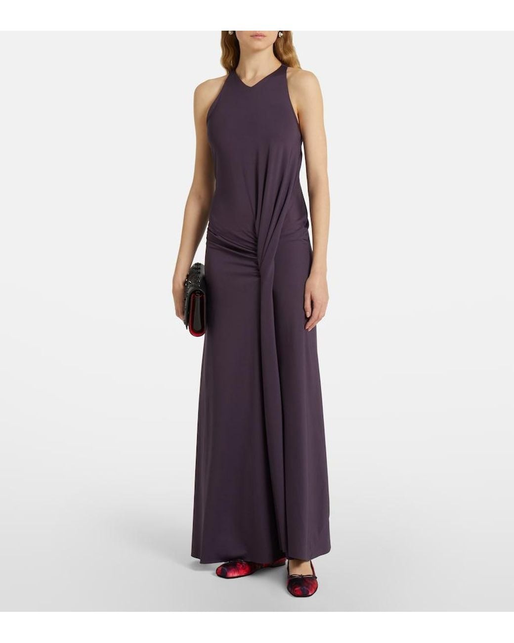 Christian Louboutin Red Mamadrague Satin Flat
