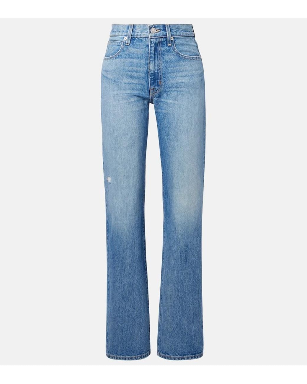 SLVRLAKE Denim Blue Sophie High-Rise Straight Jeans