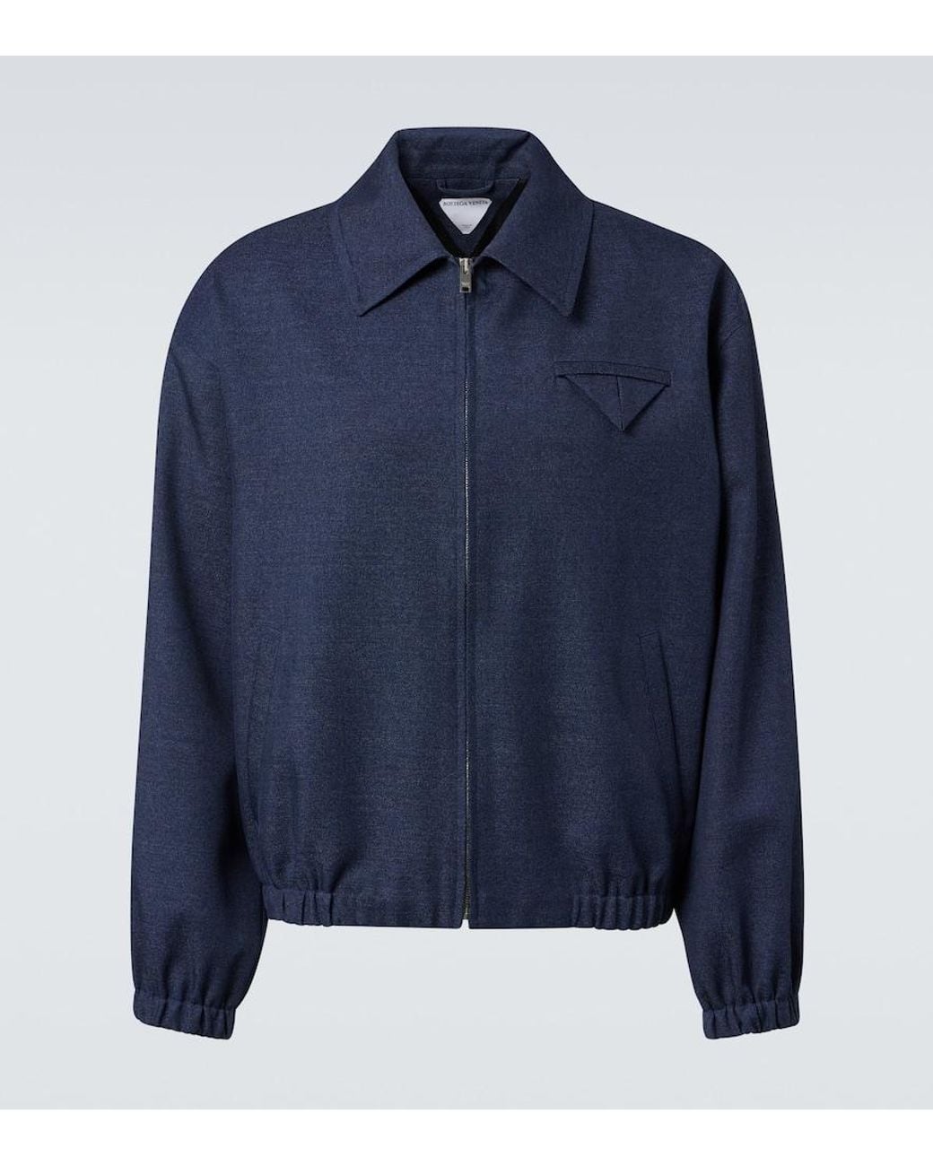 Bottega Veneta Wool Drill Blouson in Blue for Men | Lyst