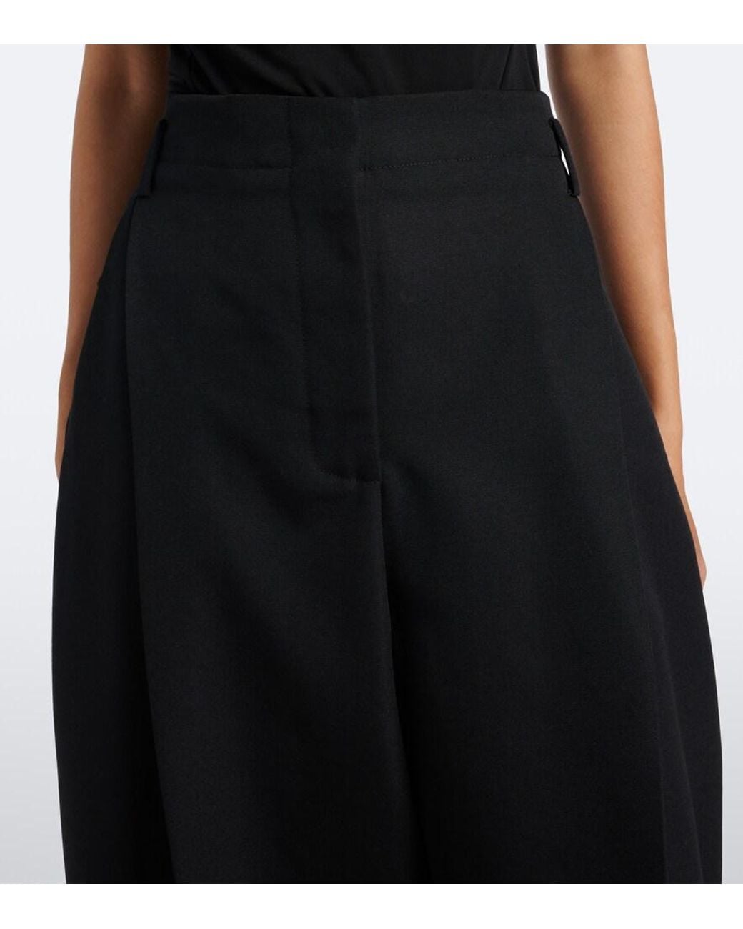 Jacquemus Black Miami Cropped Virgin Wool Wide-Leg Pants