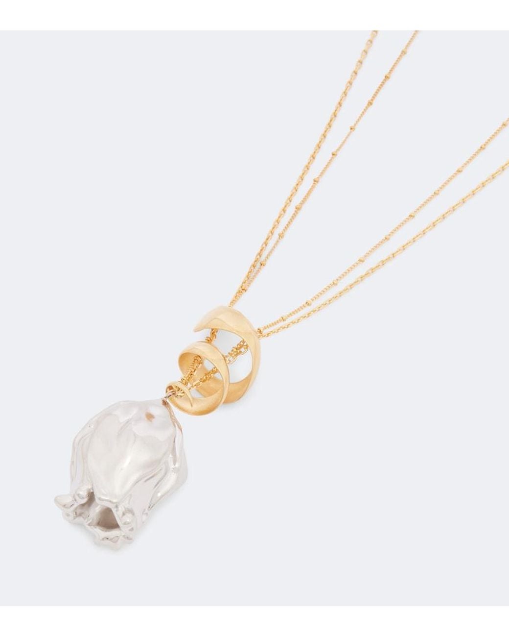 Chloé White Laiton Embellished Necklace