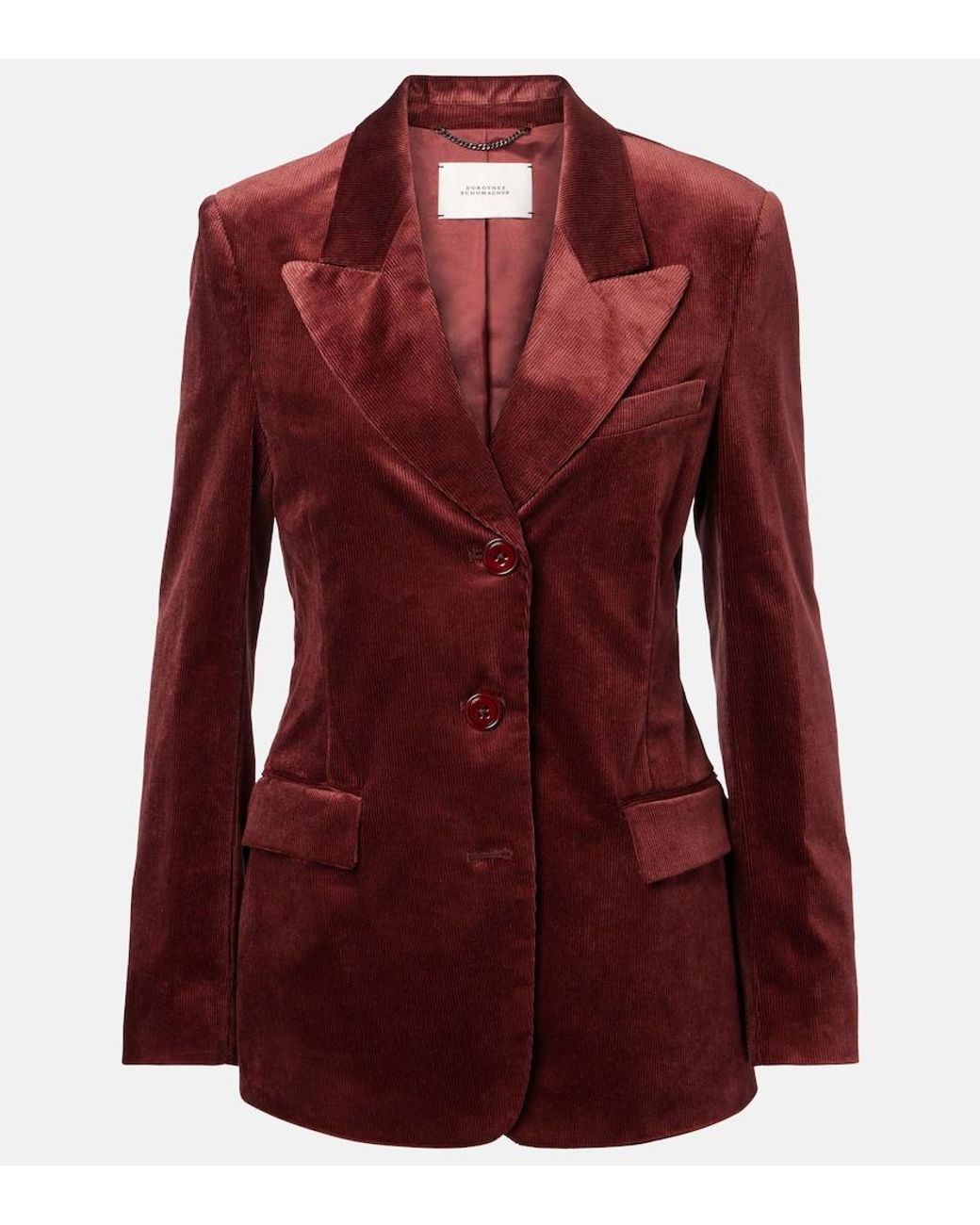 Dorothee Schumacher Red Twisted Structure Corduroy Blazer