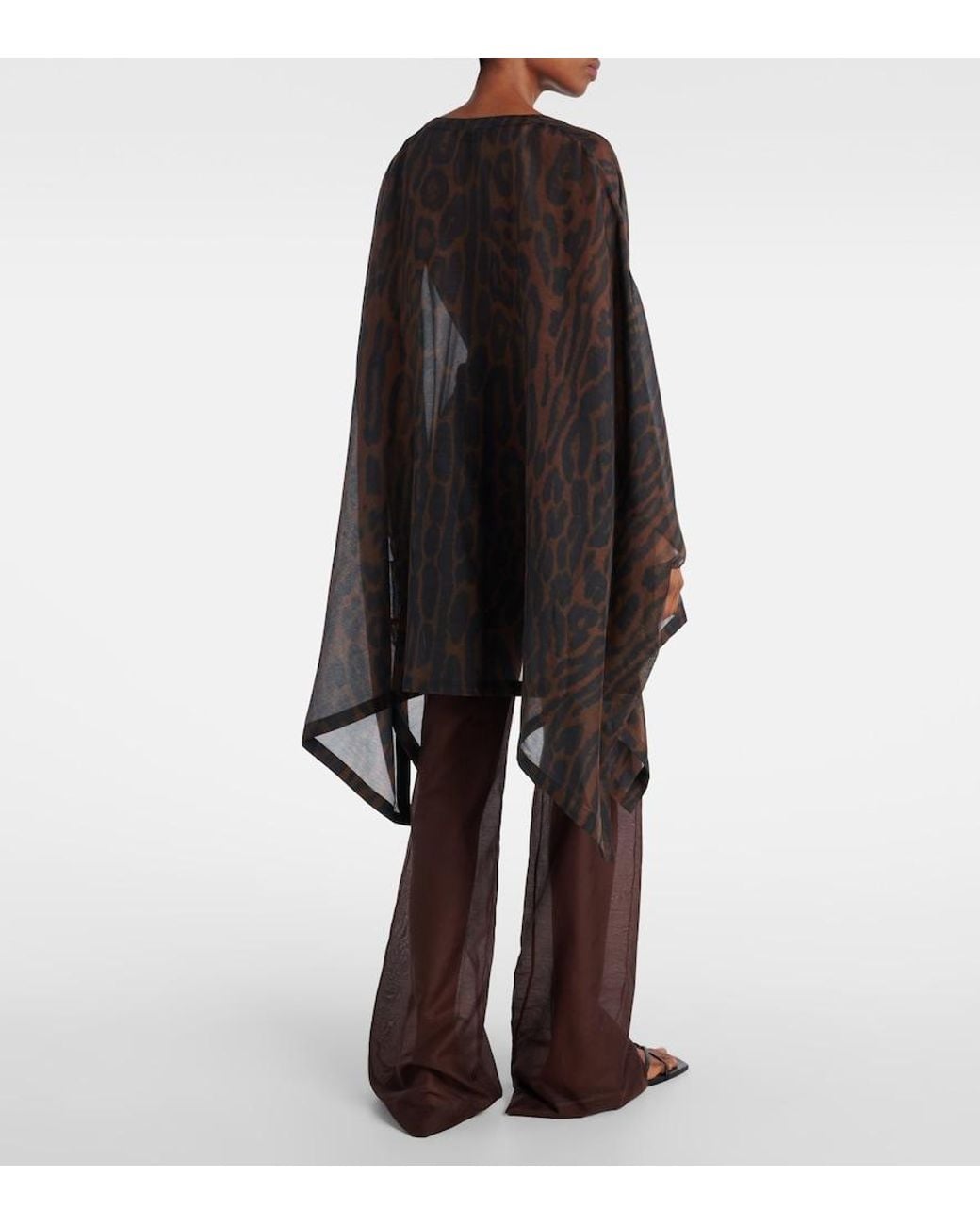 Tom Ford Black Leopard-Print Cotton And Silk Kaftan