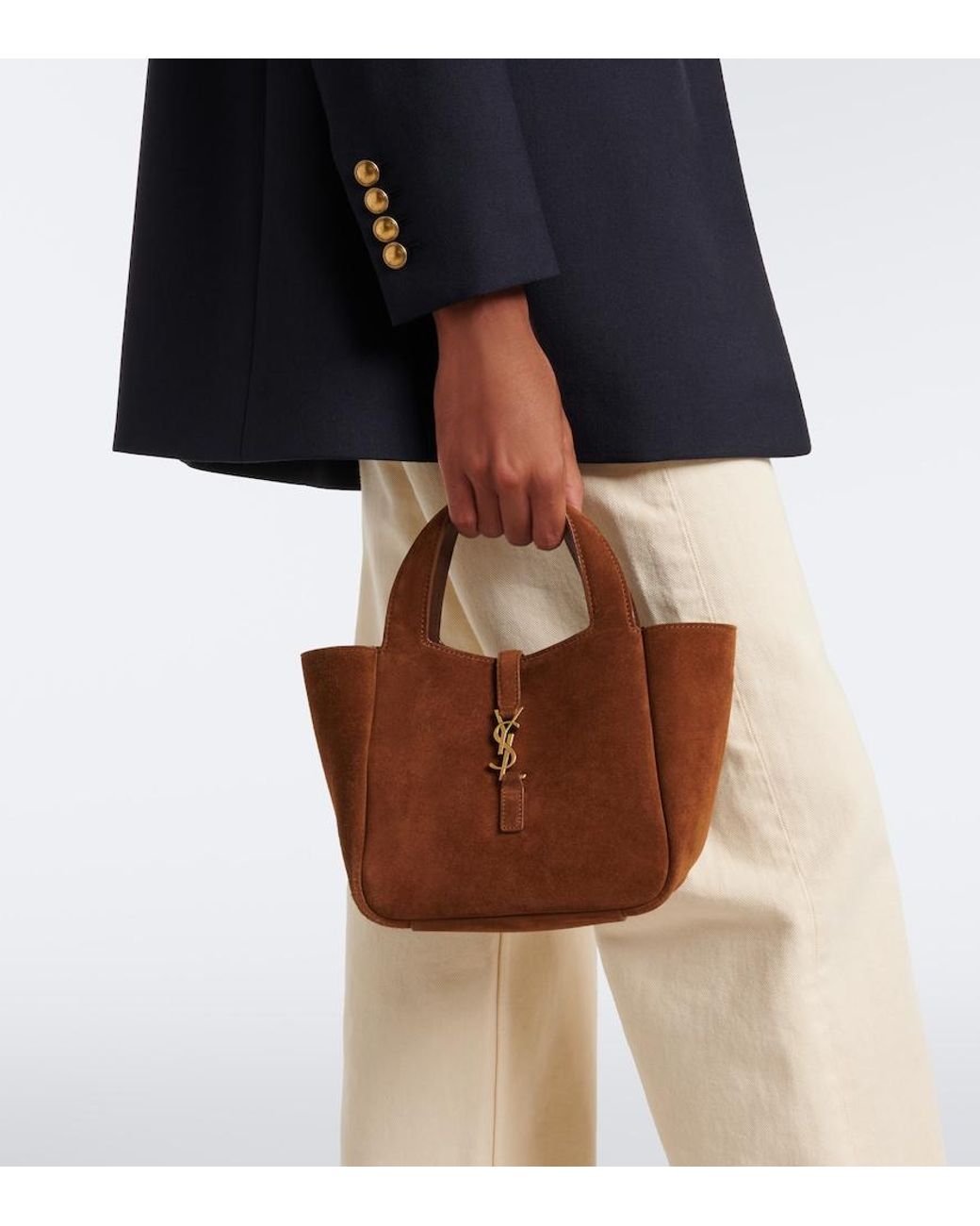Saint Laurent Brown Le 5 A 7 Suede Shoulder Bag