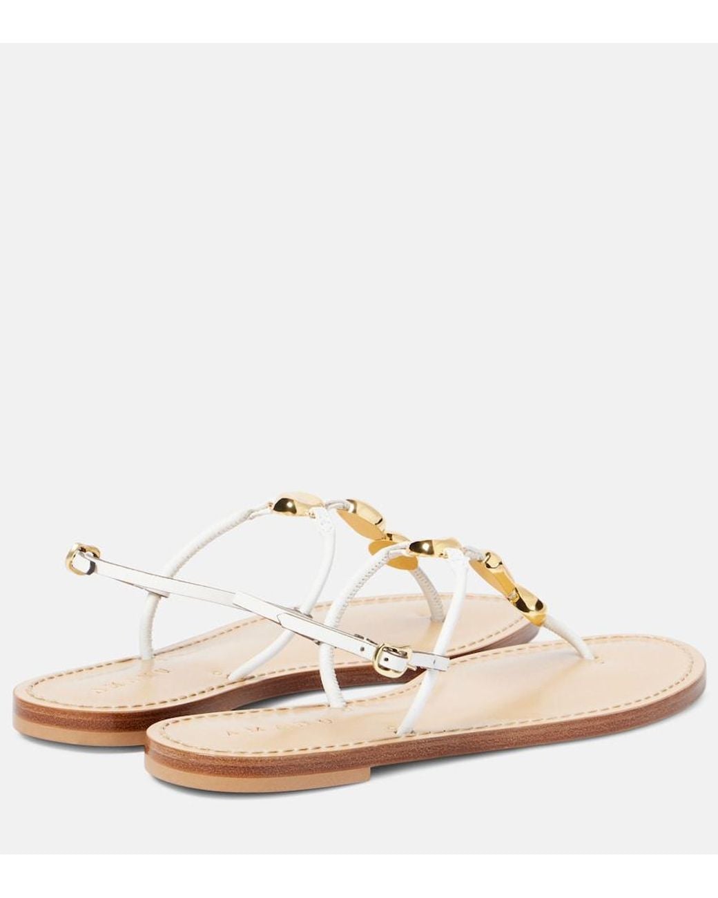Amanu White Nairobi Leather Thong Sandals