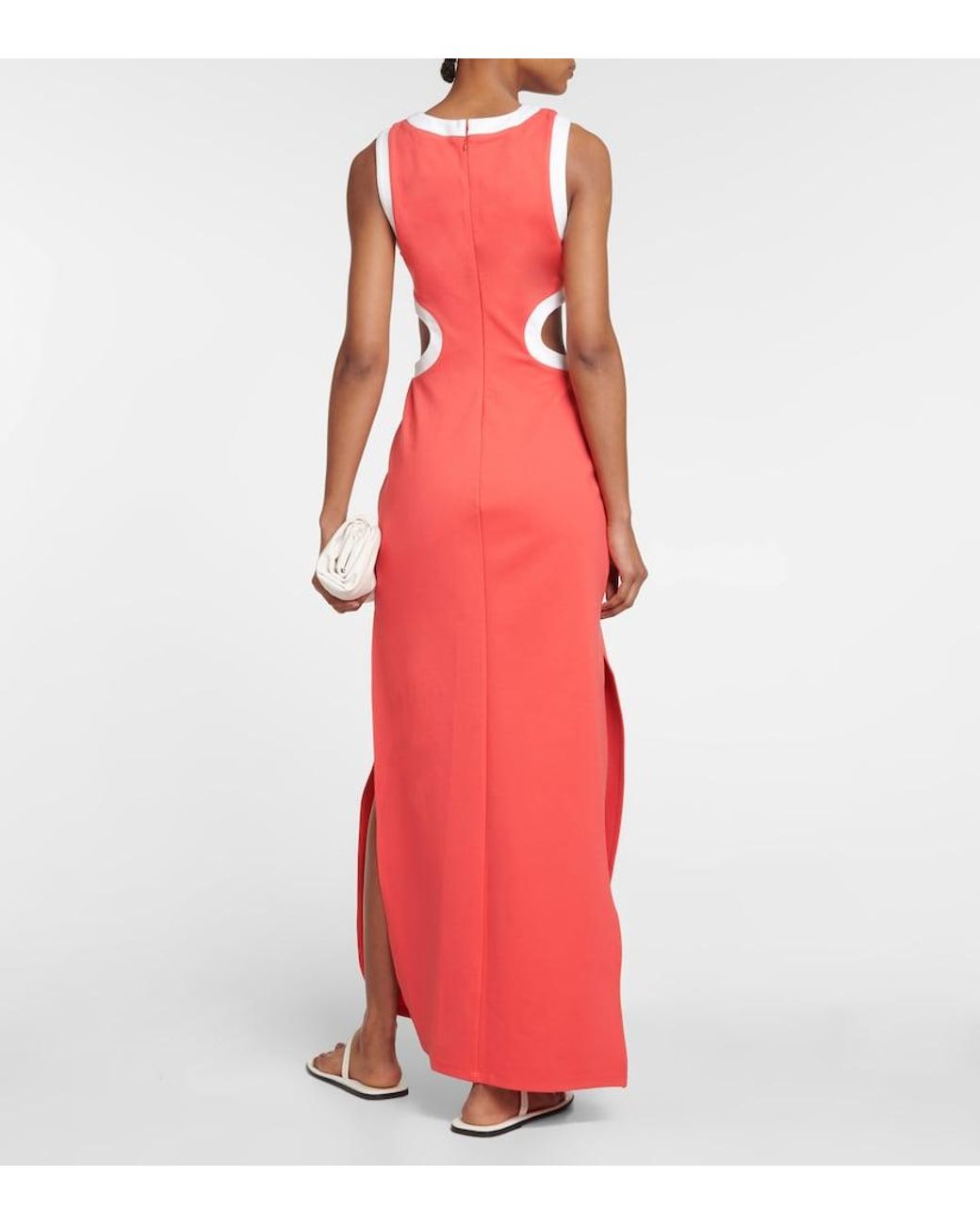Staud Red Dolce Jersey Maxi Dress