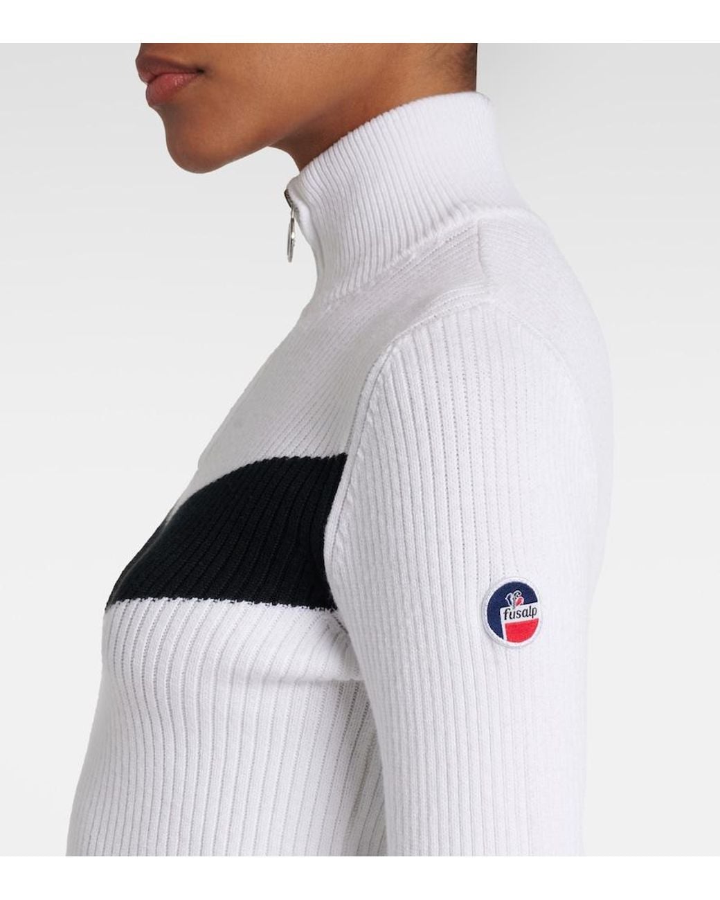 Fusalp White Andromede Ribbed-Knit Ski Top