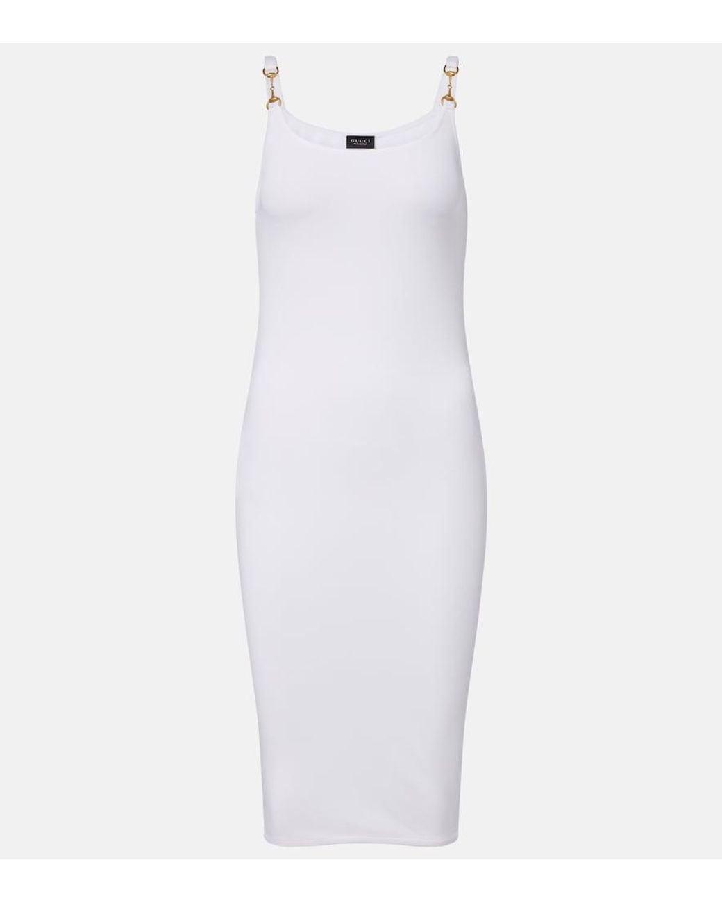 Gucci White Horsebit Jersey Minidress