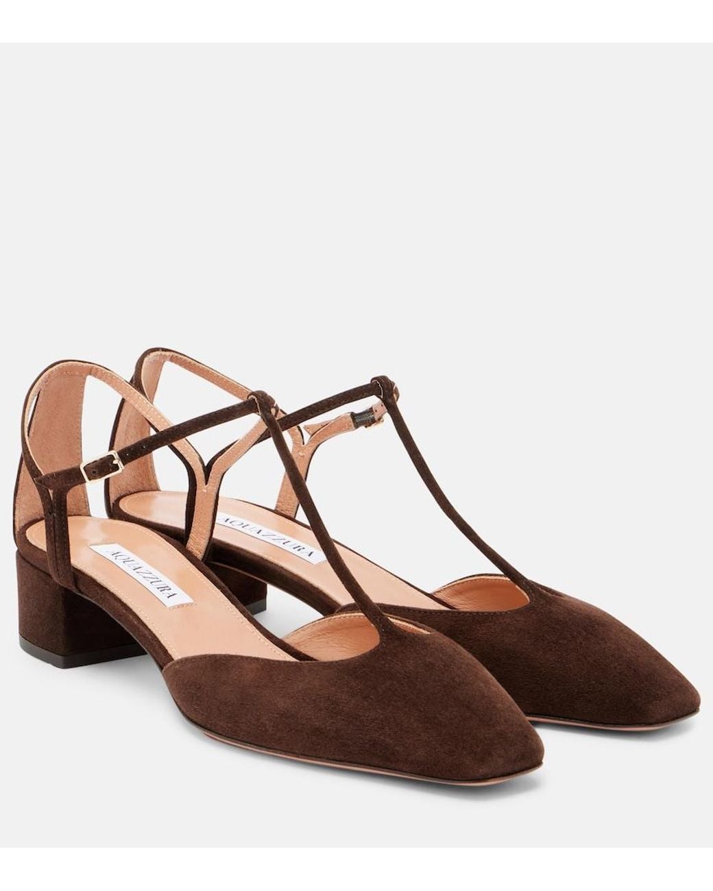 Aquazzura Brown Sorbonne 35 Suede Pumps