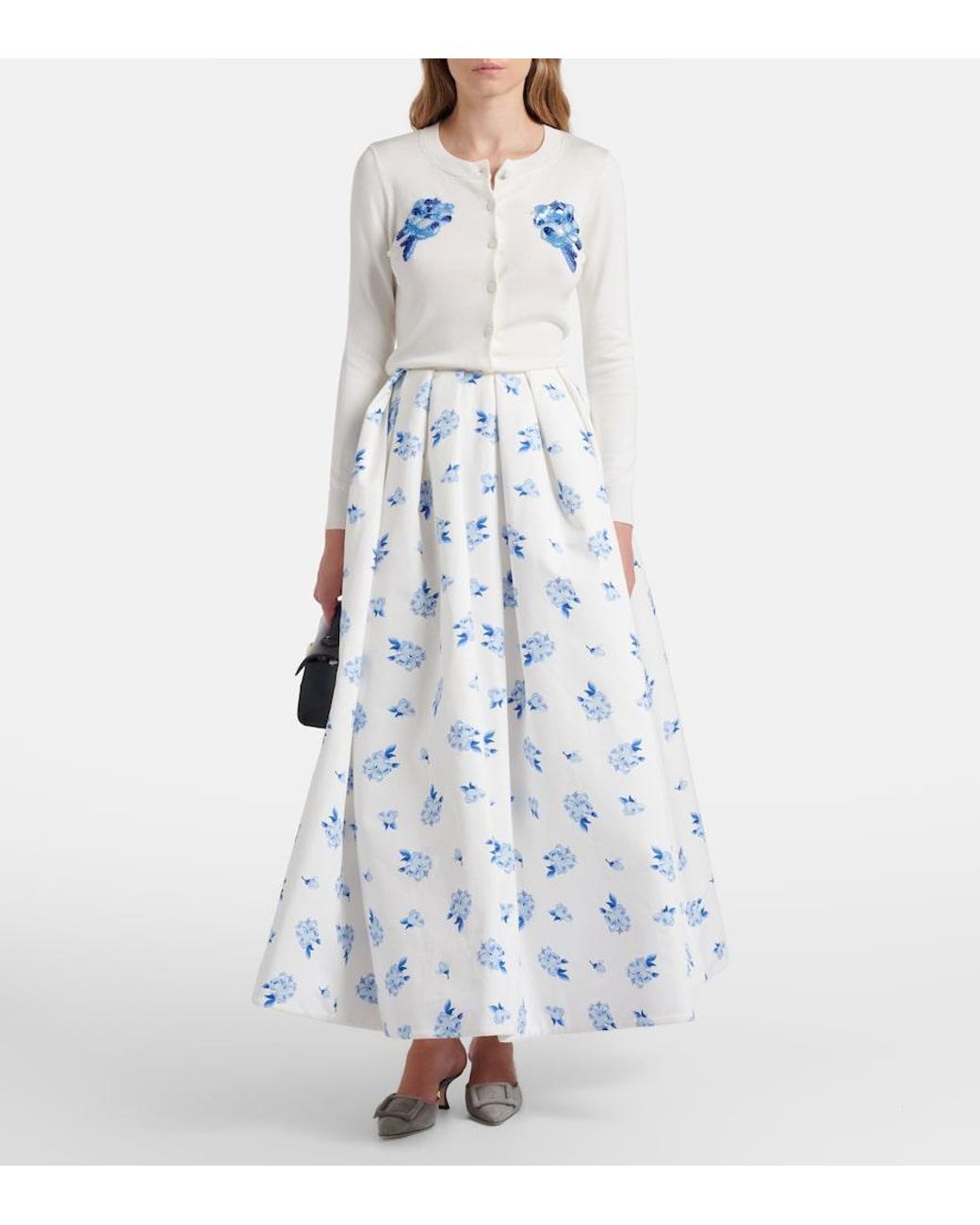 LEO LIN Blue Claire Embellished Cardigan