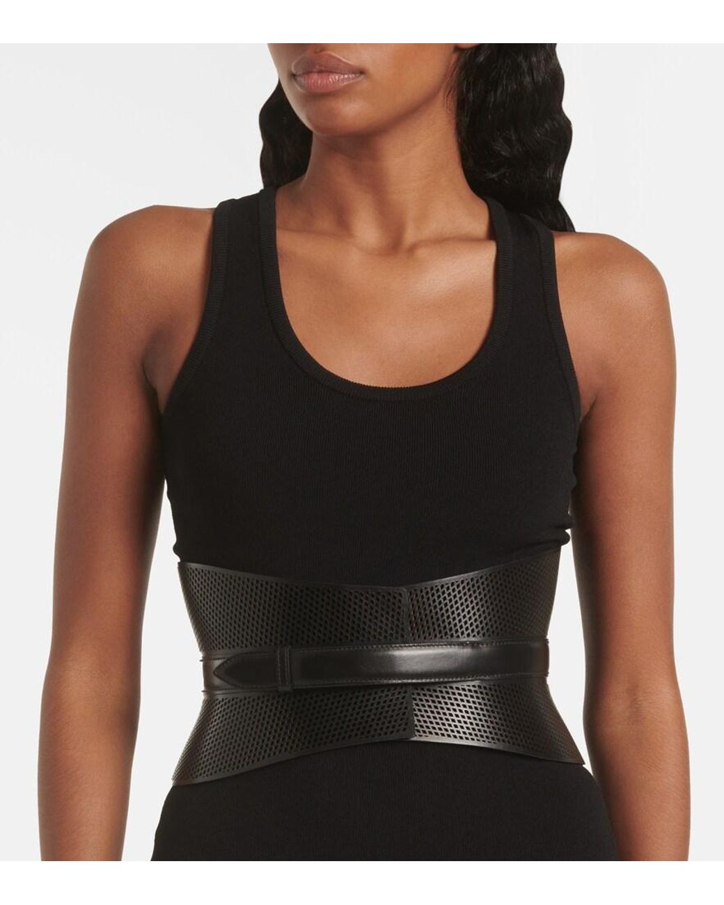 Alaïa Black Neo Bustier Leather Belt