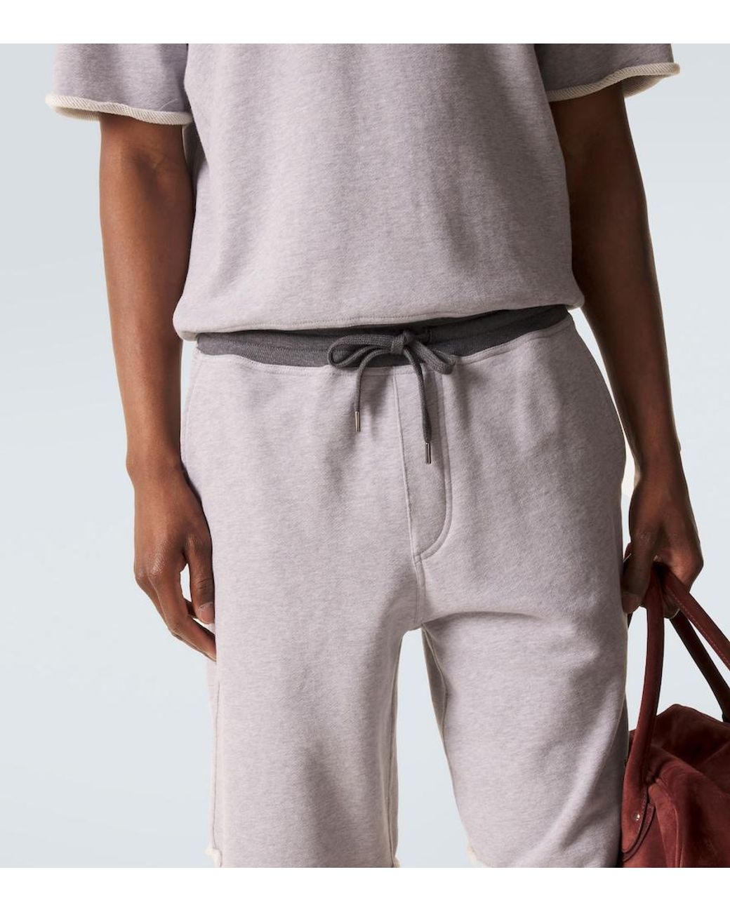 Brunello Cucinelli Blue Cotton Jersey Shorts for men