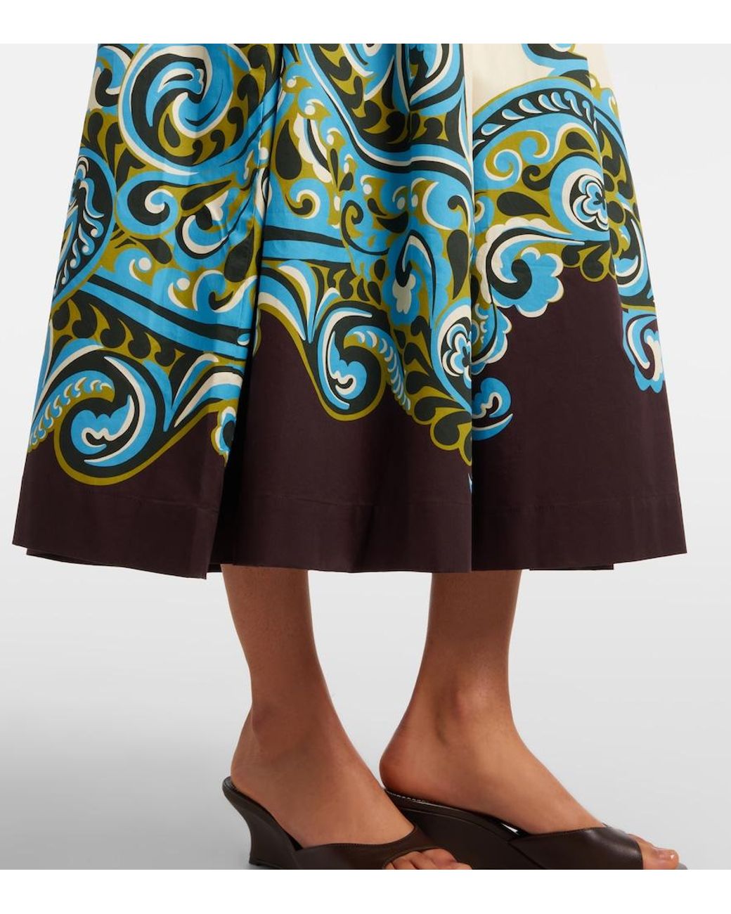ALÉMAIS White Natalia Printed Cotton Midi Dress