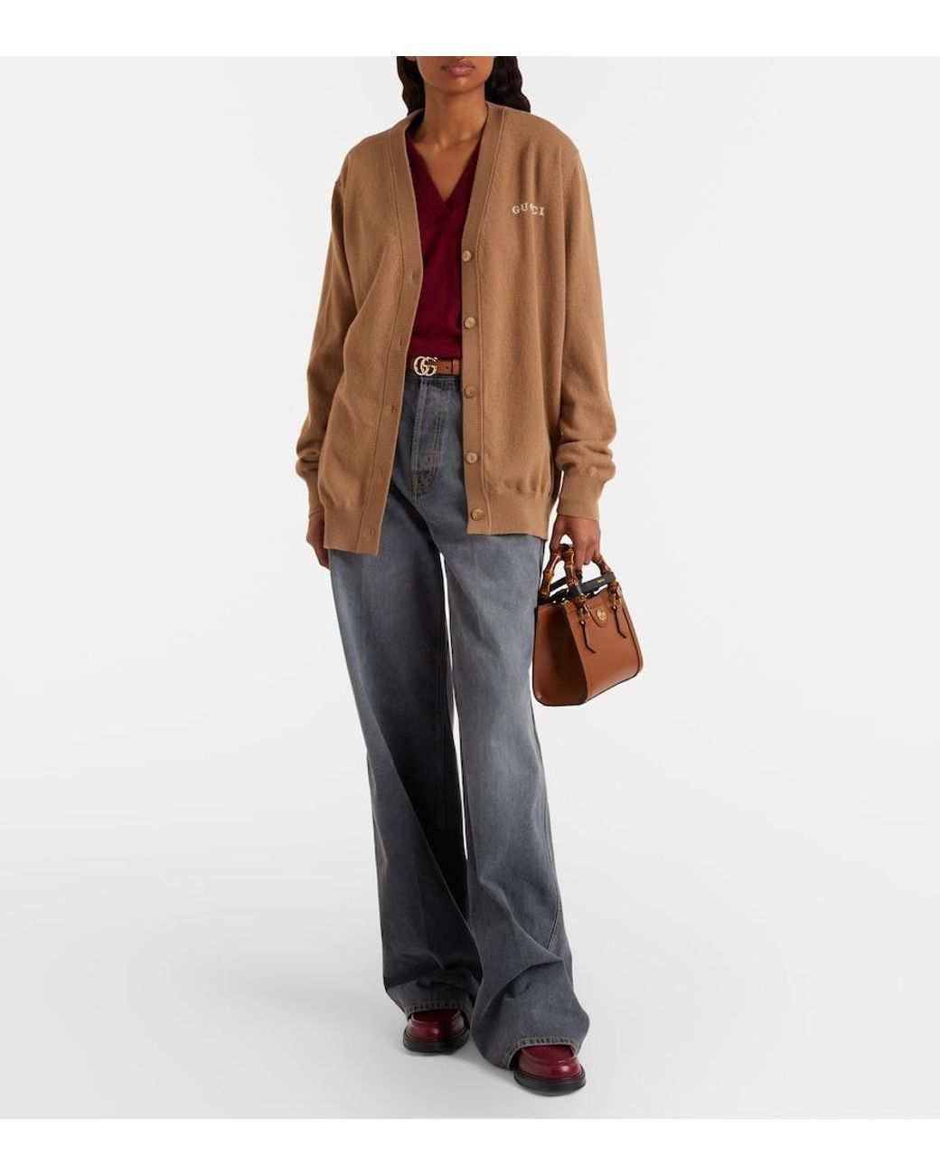 Gucci Brown Diana Small Leather Top-Handle Bag