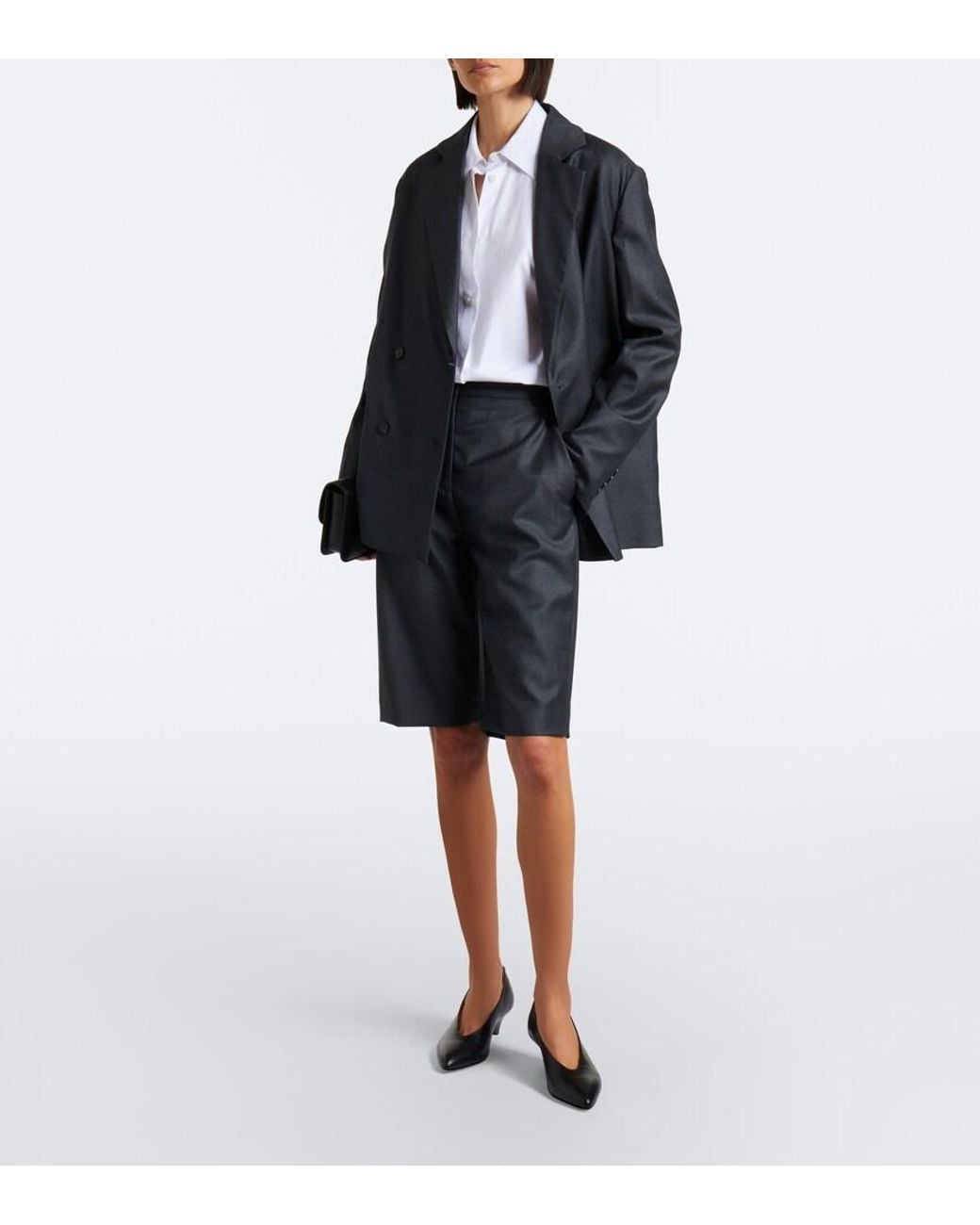 Loulou de Saison Gray Robi Virgin Wool Bermuda Shorts
