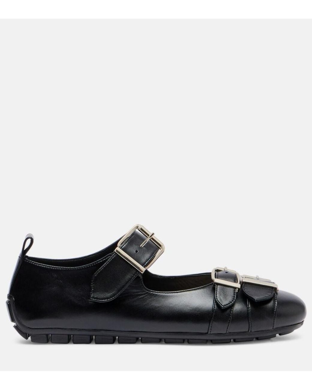 Simone Rocha Black Buckle Ballerina Leather Ballet Flats
