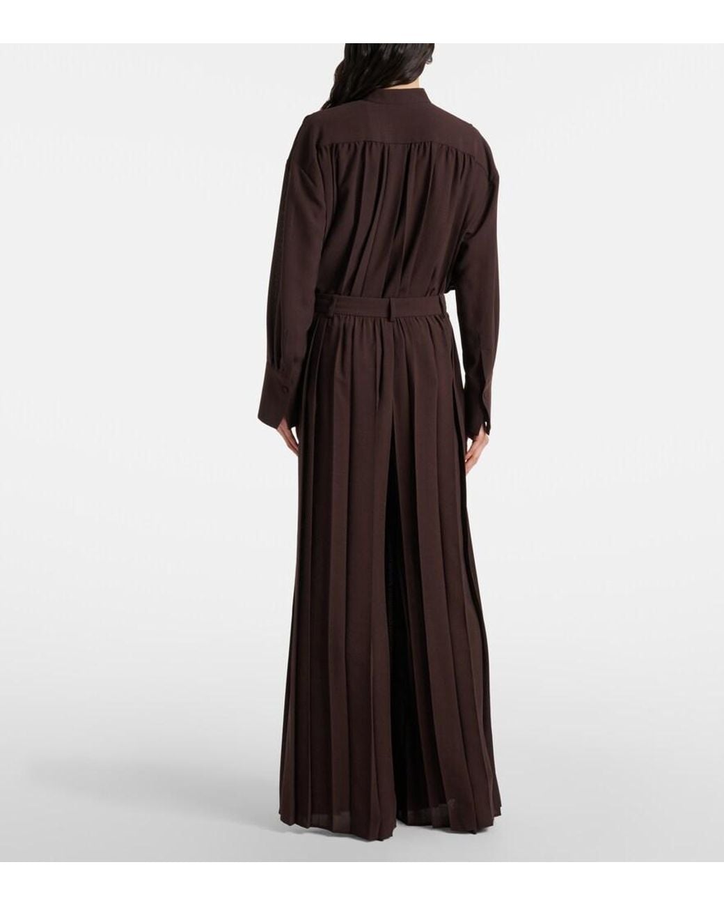 Joseph Brown Tibre Plisse Wide-Leg Pants