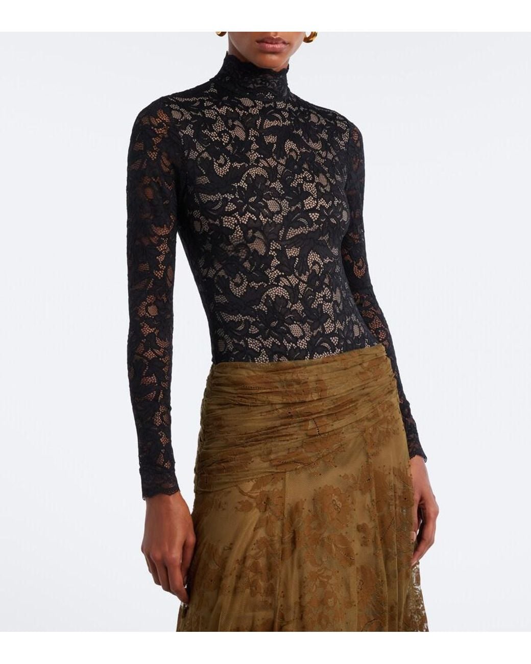 Zimmermann Black Floral Lace Bodysuit