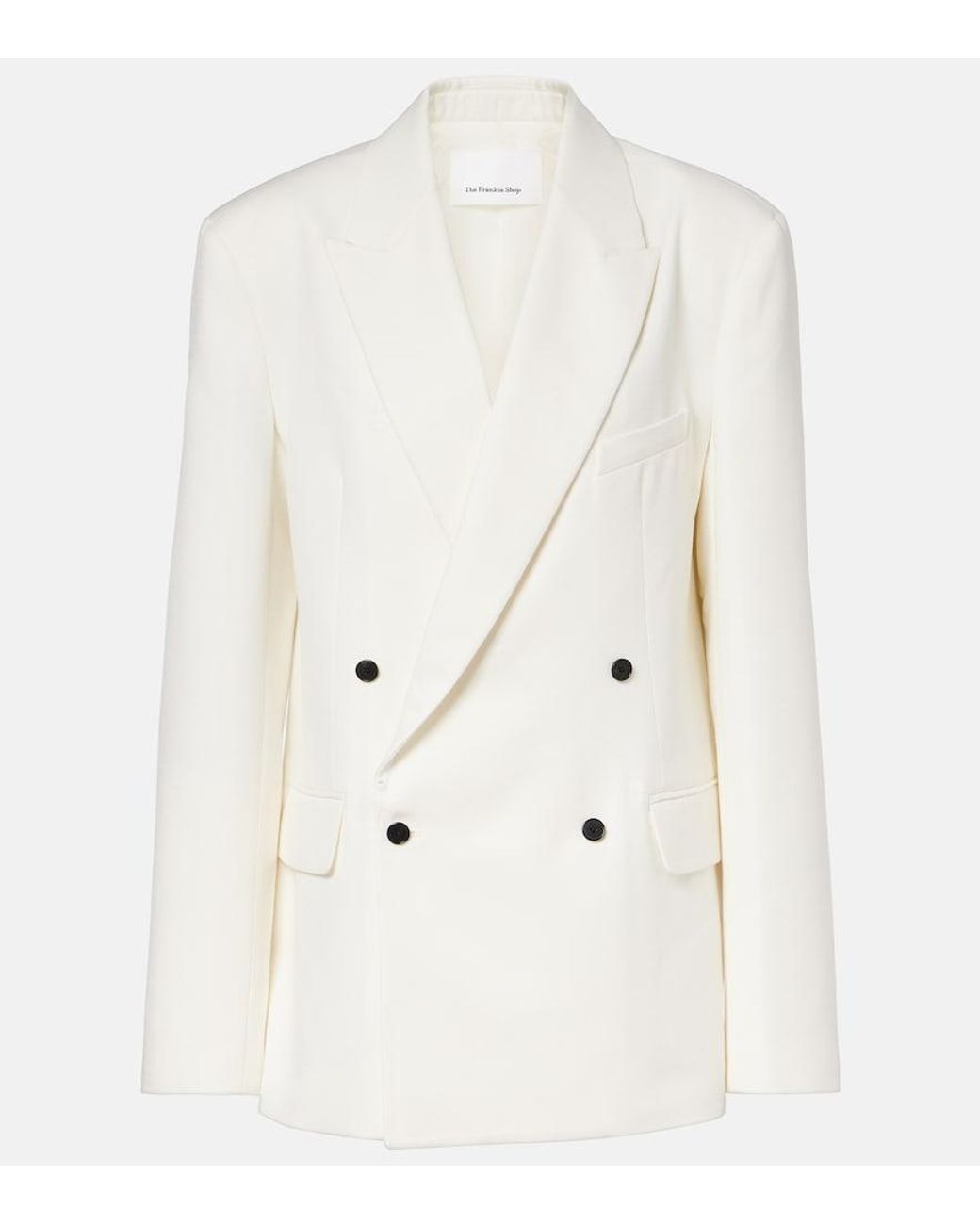 Frankie Shop White Newark Double-Breasted Blazer