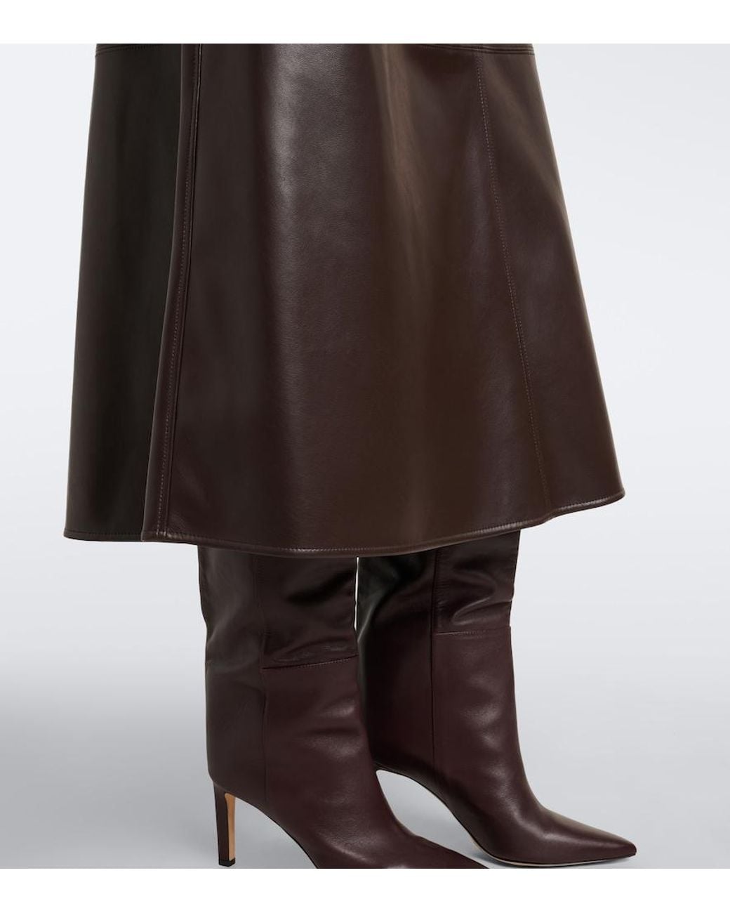 Max Mara Black Paneled Coated Jersey Midi Skirt