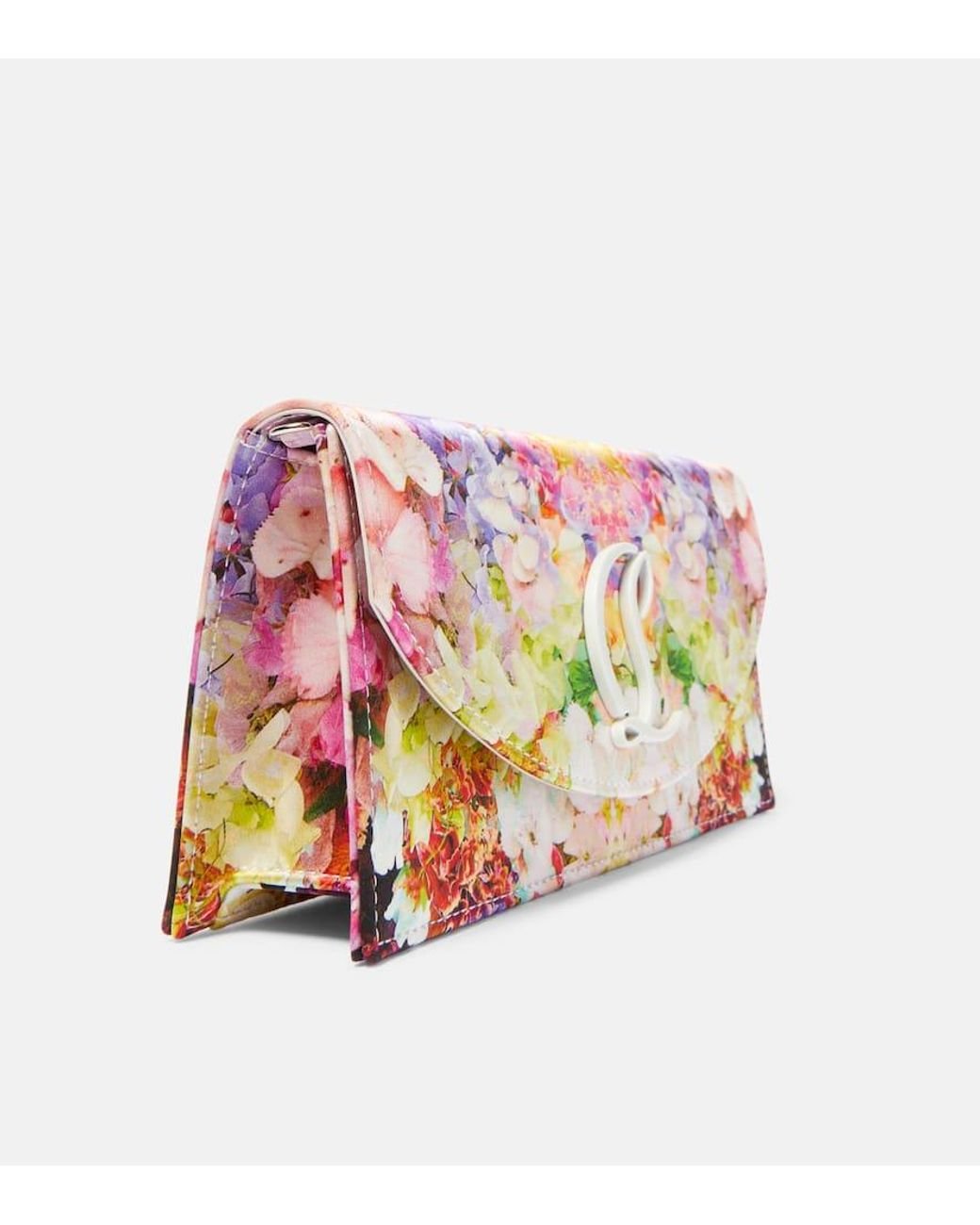 【Christian Louboutin】 Loubi54 CL floral satin clutch Loubi54 floral satin crêpe clutch in multicoloured