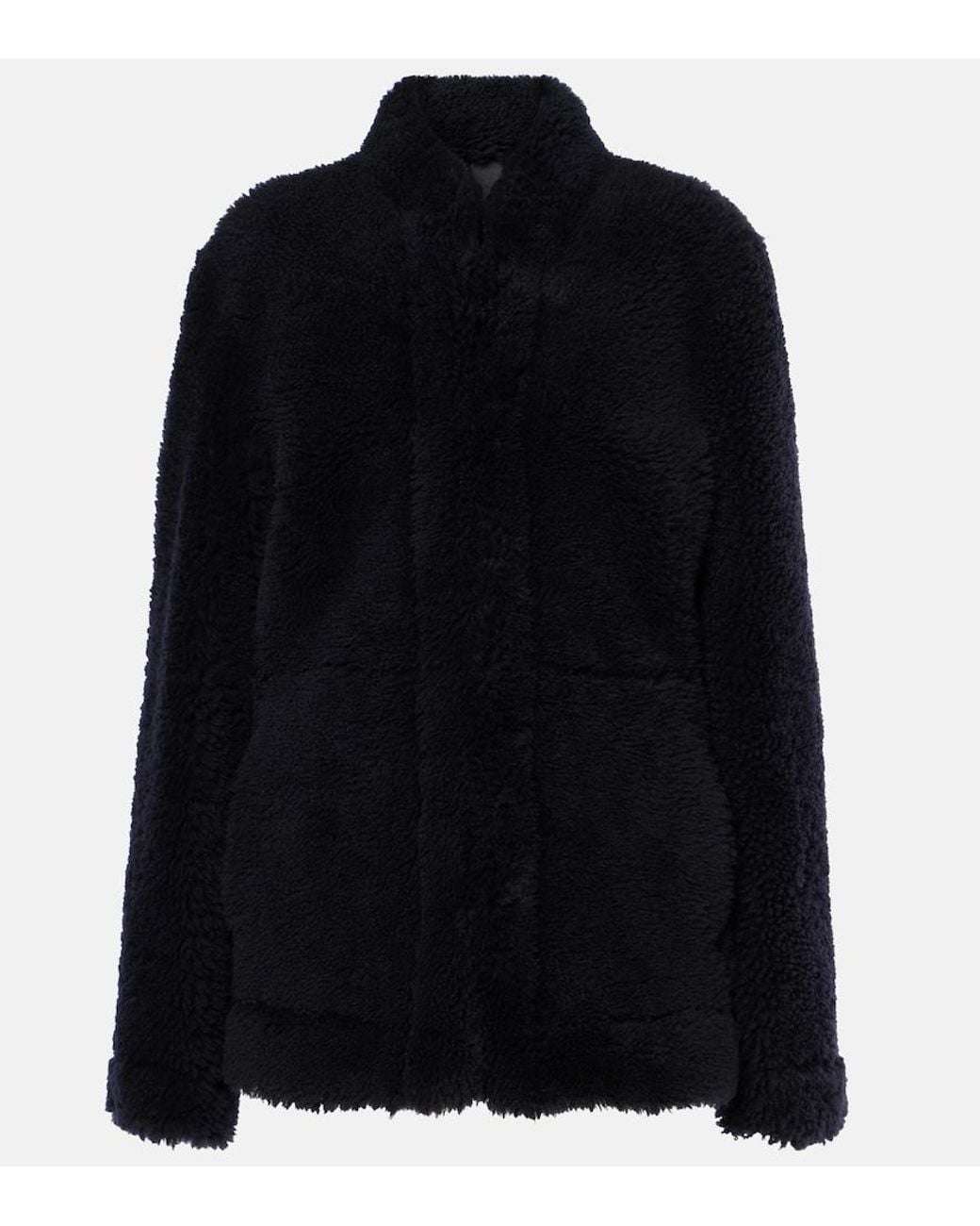 Totême Black Shearling Leather Jacket