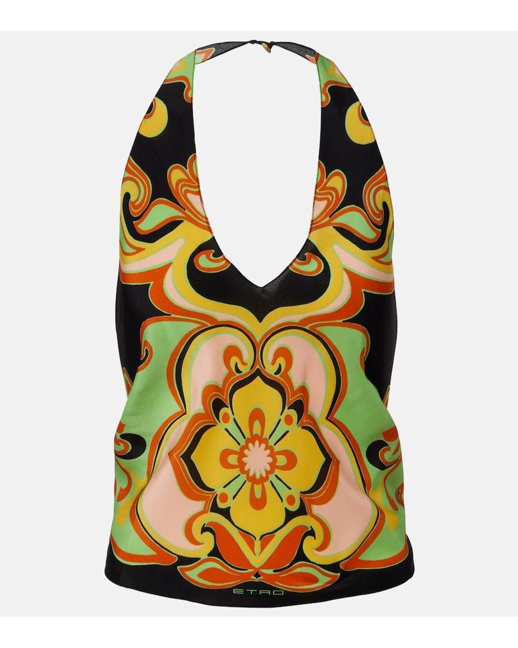 Etro Black Floral Paisley Silk Blouse