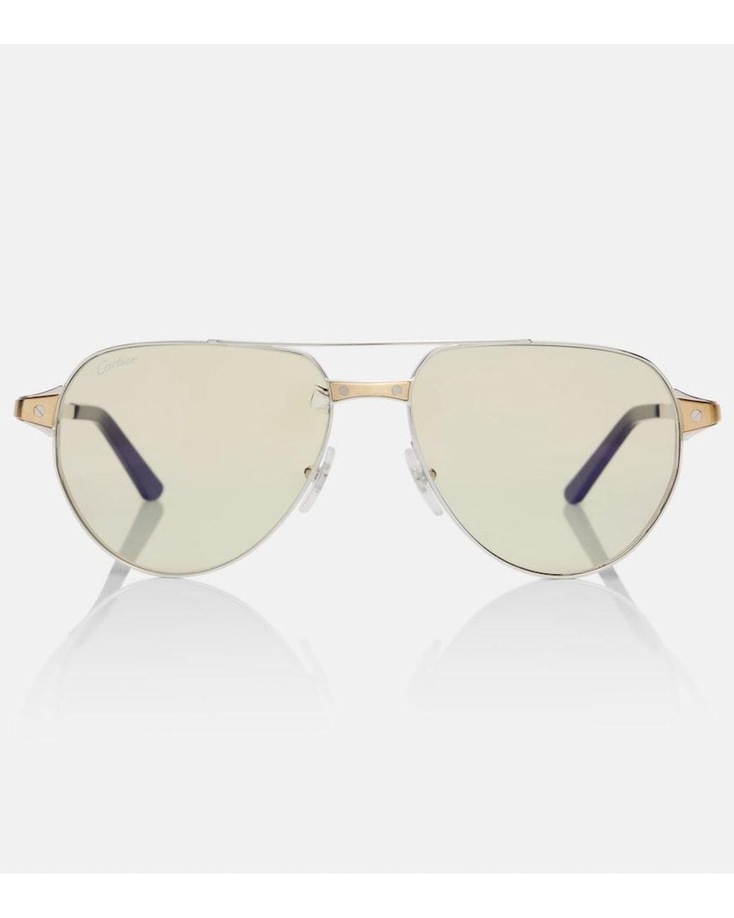 Cartier Natural Santos De Cartier Aviator Sunglasses