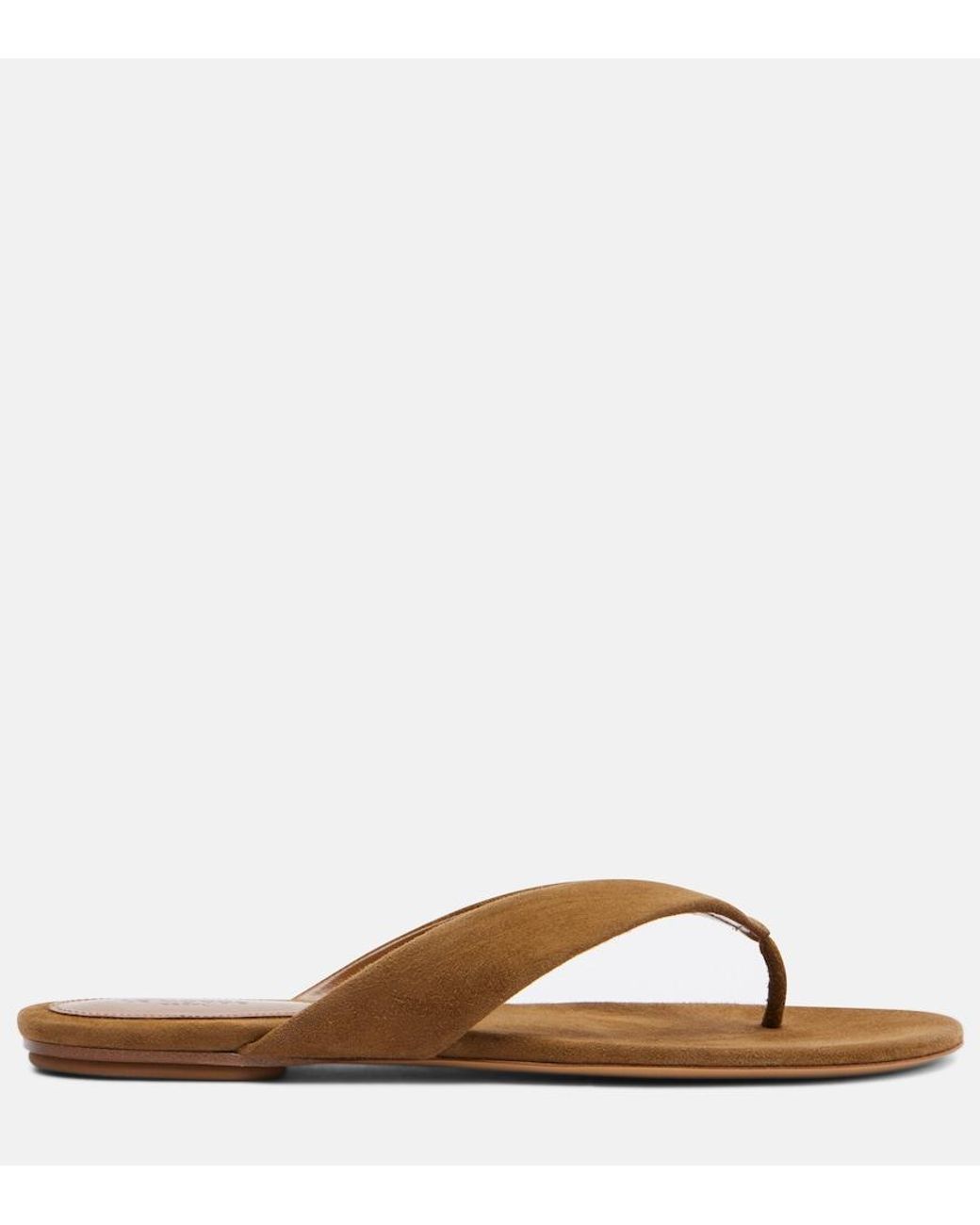 Le Monde Beryl Brown Suede Thong Sandals