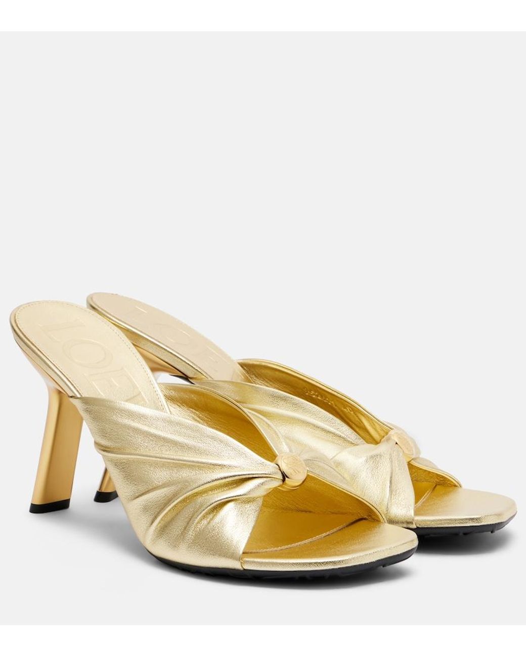 Loewe Metallic Paula's Ibiza Pebble Soft Leather Mules