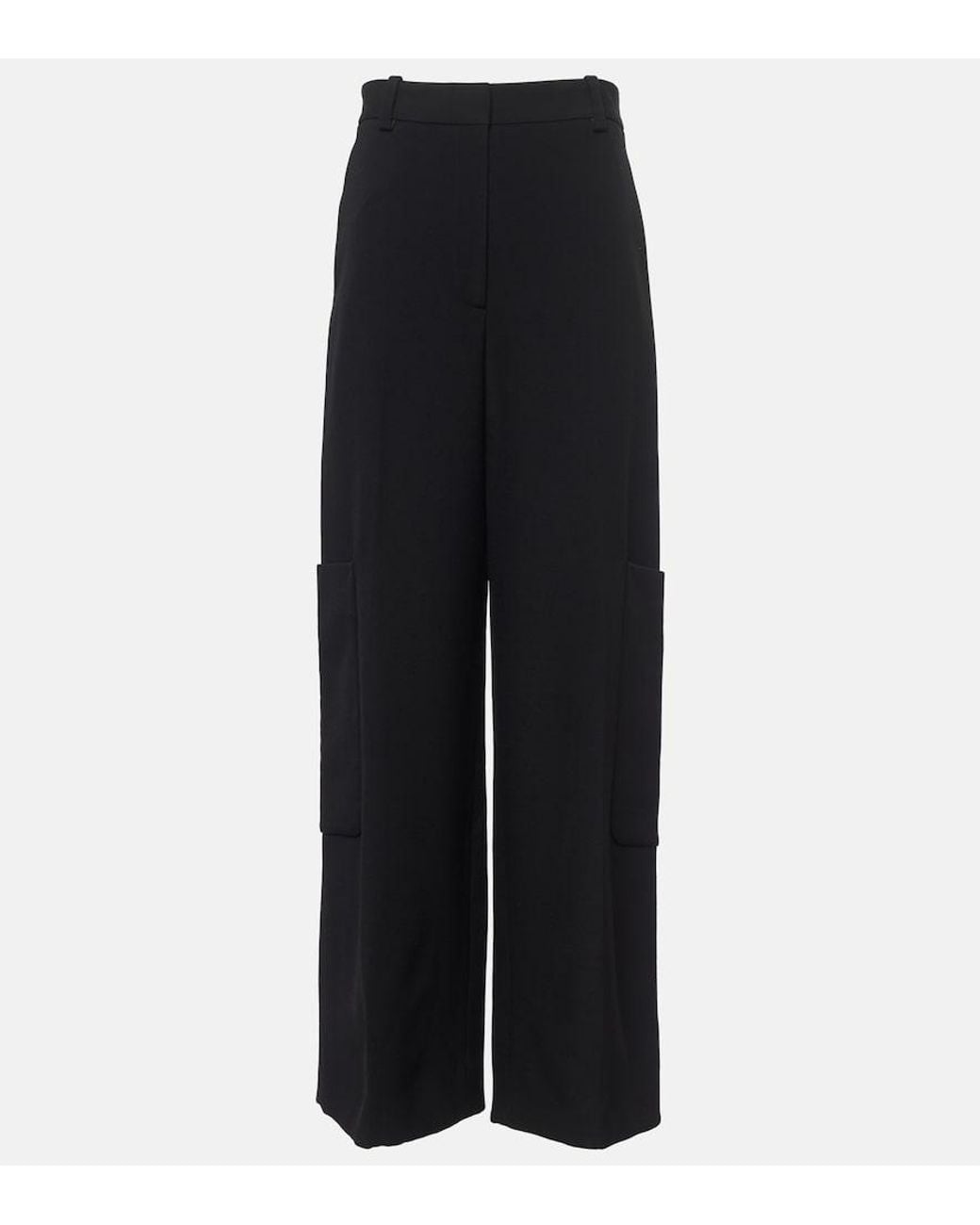 Khaite Black Caiton Straight Pants
