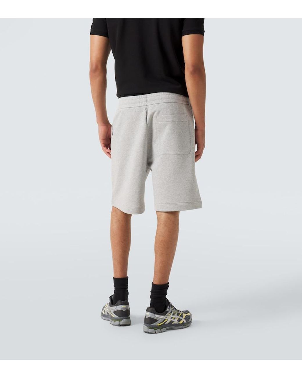 Moncler White Cotton Jersey Bermuda Shorts for men