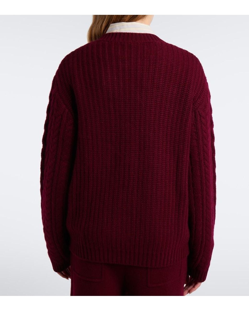 Lisa Yang Purple Cable-Knit Cashmere Cardigan