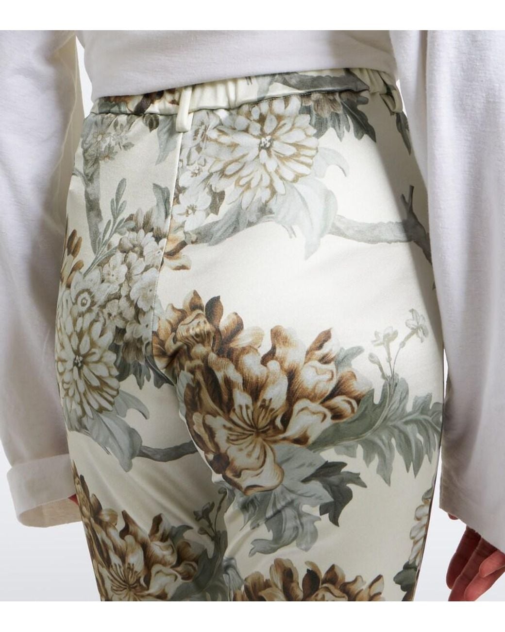 Acne Metallic Floral Jersey Slim Pants