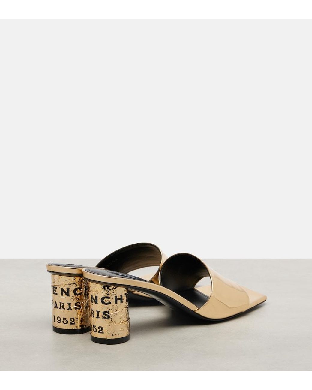 Givenchy Black Tape 65 Mirrored Leather Mules