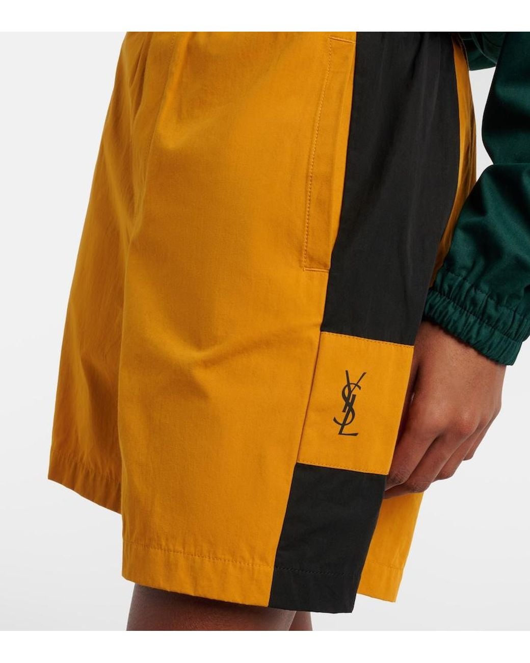 Saint Laurent Yellow Cassandre Cotton Bermuda Shorts