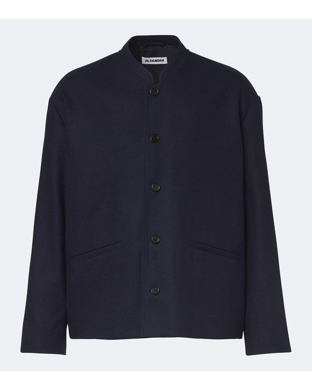 Jil Sander Blue Wool Overshirt for men