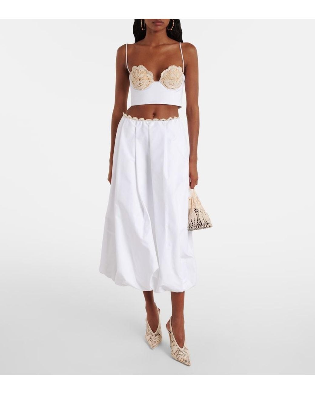 Magda Butrym Natural Crochet Cotton Bustier Top