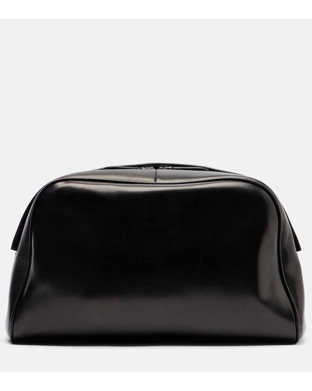 The Row Black Leila Small Leather Clutch
