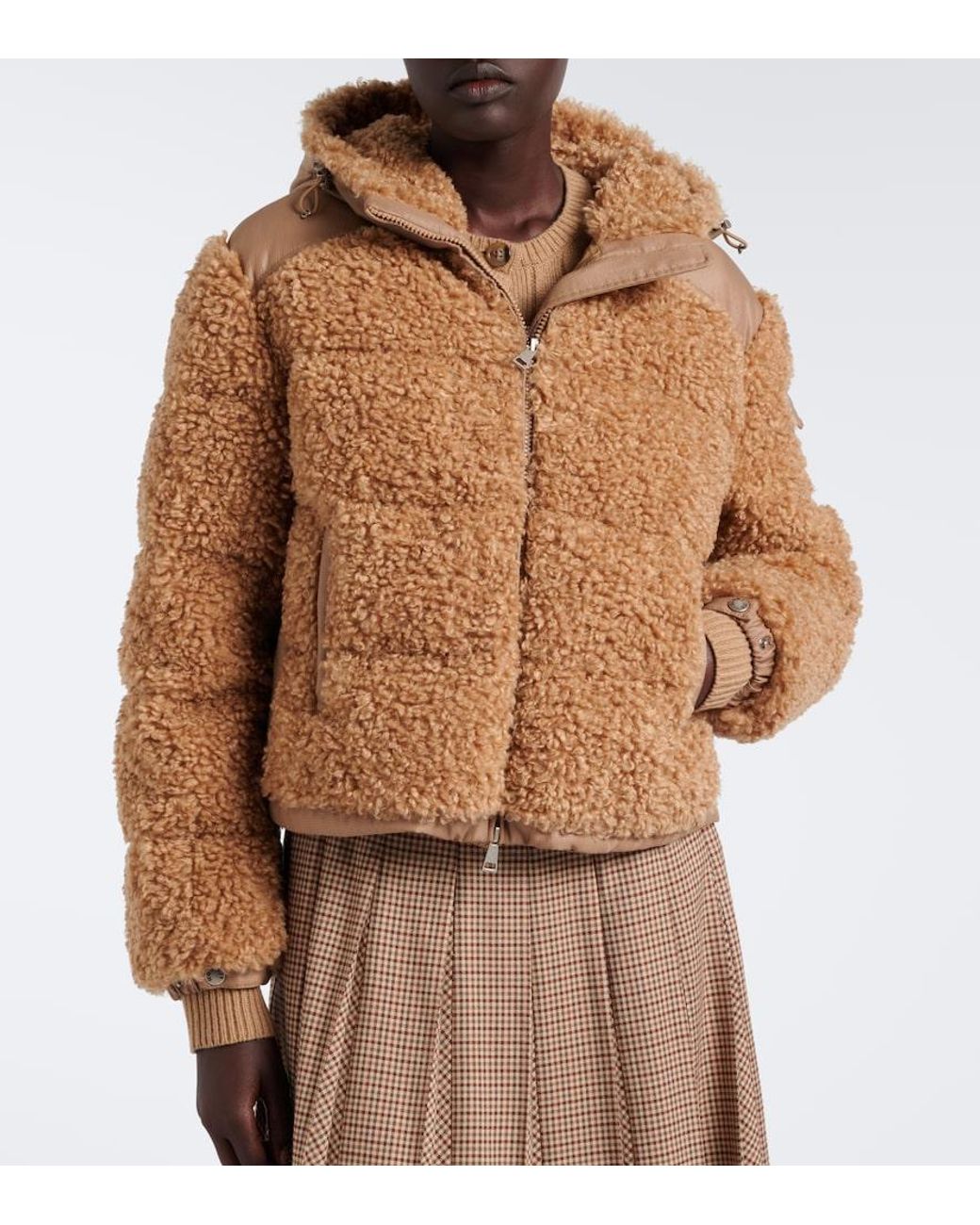 Moncler Brown Alpestre Teddy Down Jacket