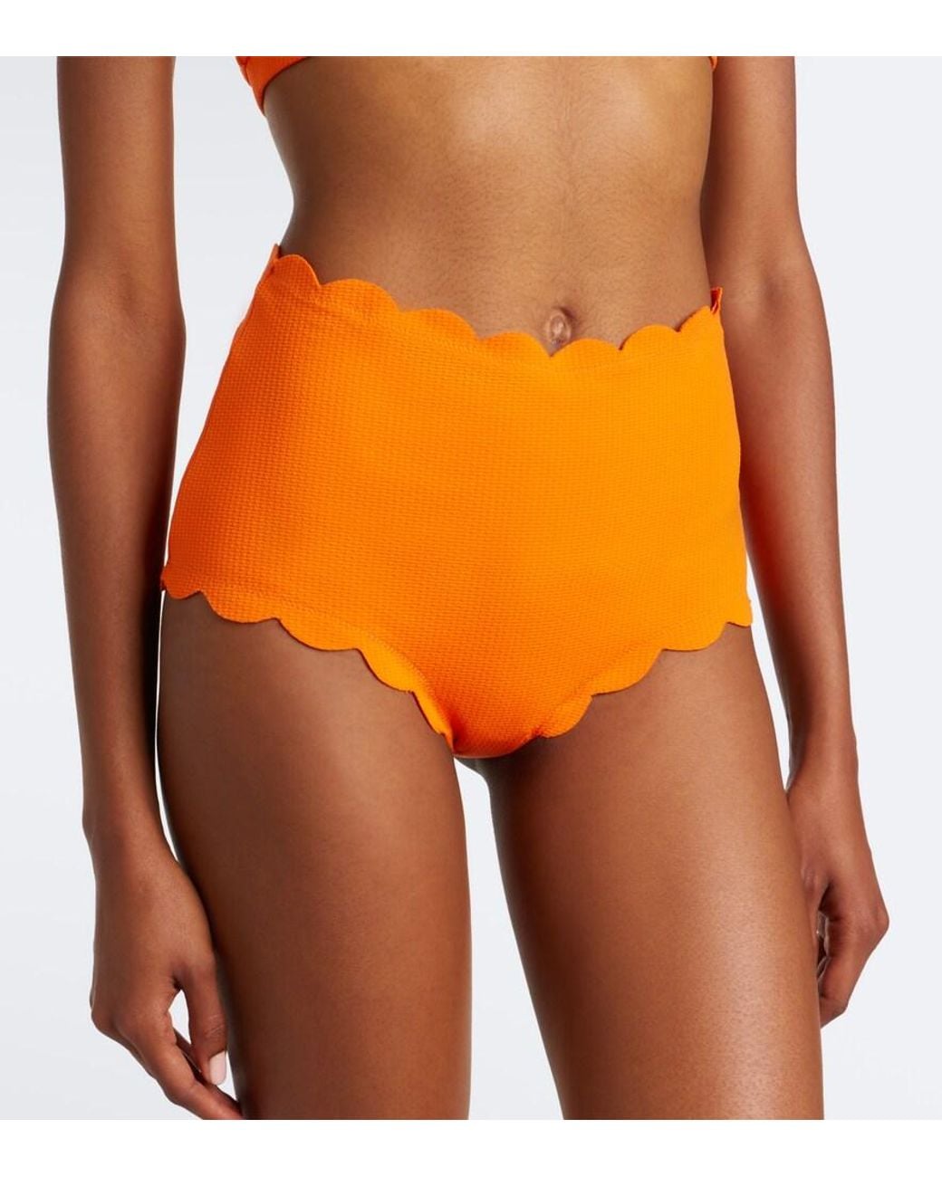 Marysia Swim Orange Santa Monica Scalloped Bikini Bottoms