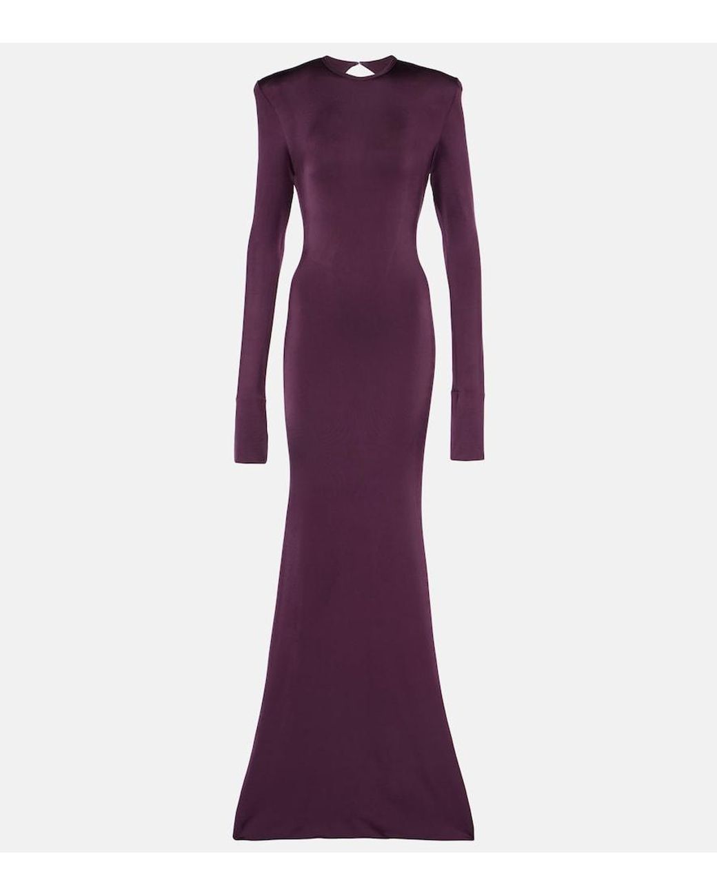 Victoria Beckham Purple Open-Back Gown