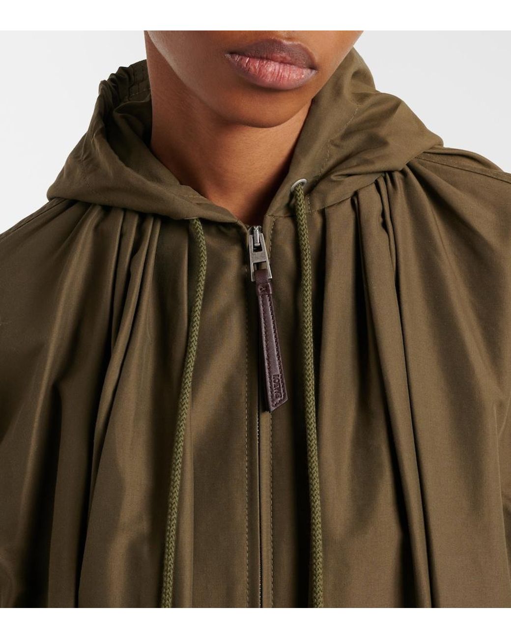 Loewe Green Gathered Cotton-Blend Jacket