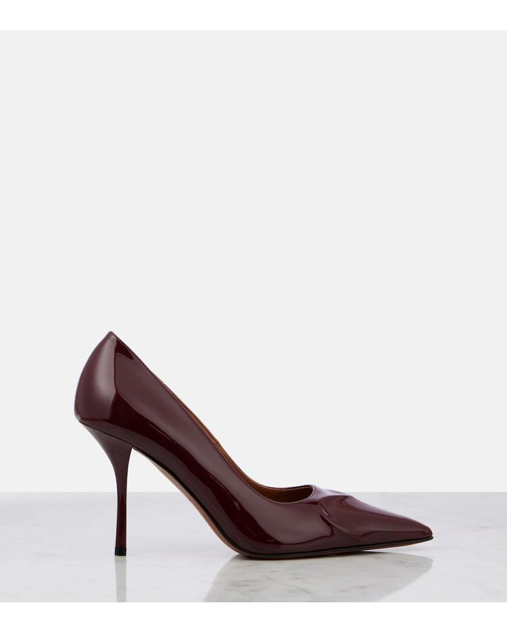 Alaïa Brown Le Cour 90 Patent Leather Pumps