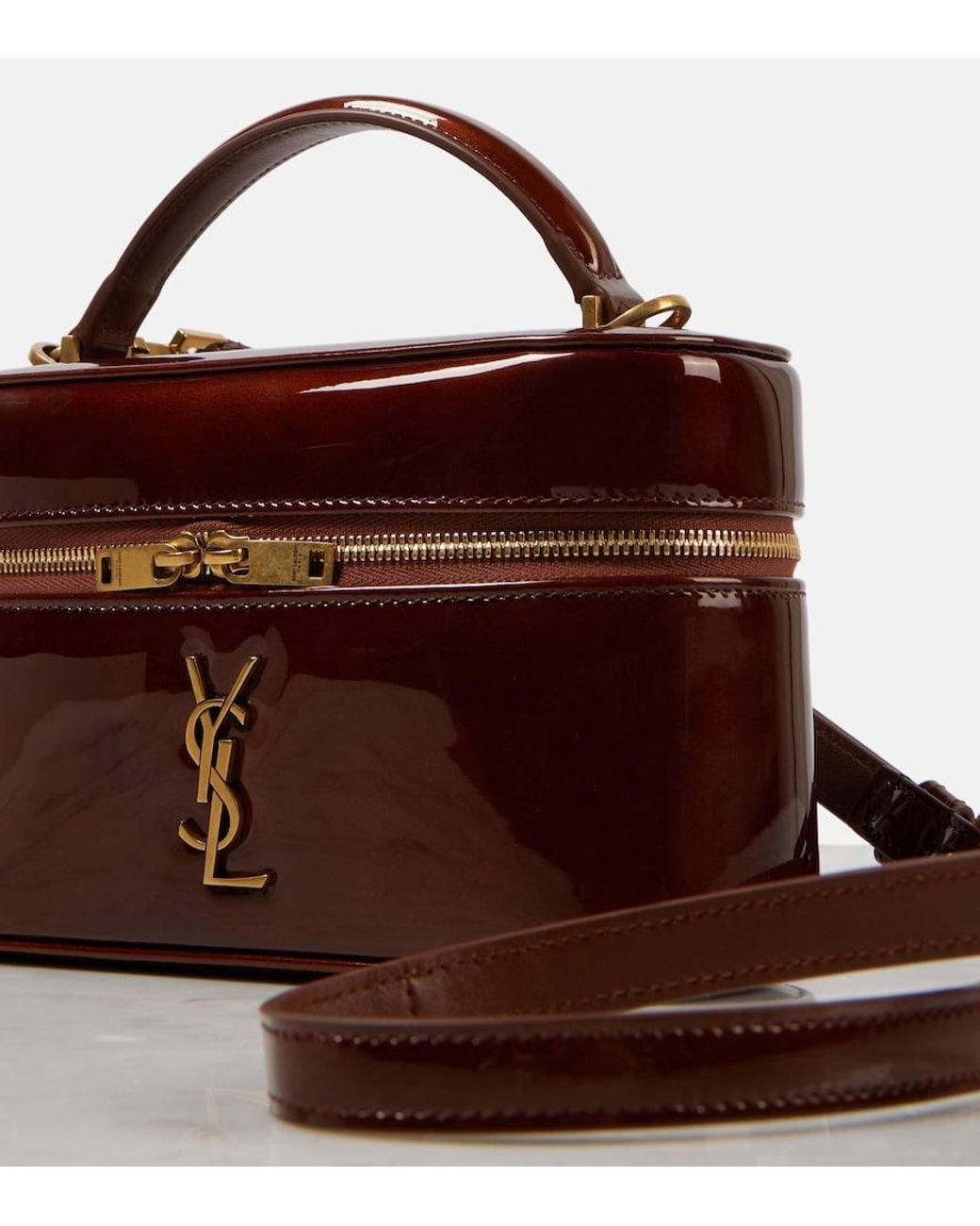 Saint Laurent Red Gaby Cassandre Patent Leather Vanity Bag