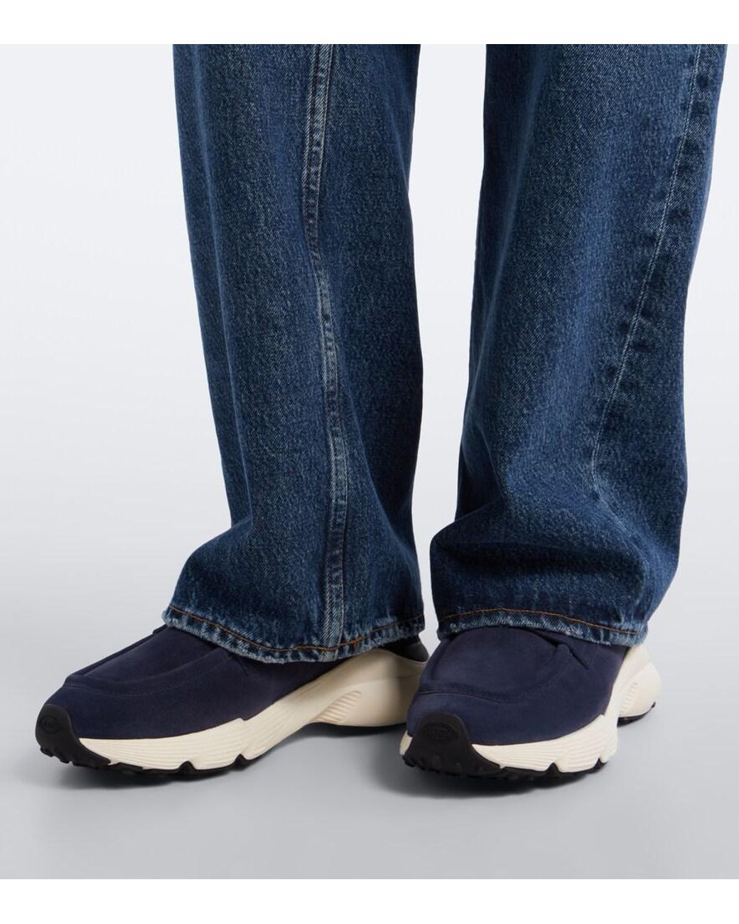 Tod's Blue Shearling-Lined Suede Sneakers